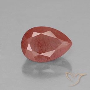 2.02ct 天然 血红 中长石拉长石, 梨形, 透明/半透明