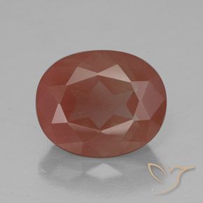 3.57ct 天然 橙红色 中长石拉长石, 椭圆形, 透明/半透明