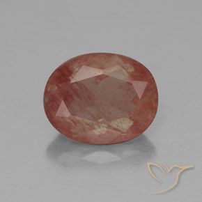 2.63ct 天然 橙红色 中长石拉长石, 椭圆形, 透明