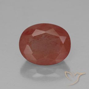 2.92ct 天然 橙红色 中长石拉长石, 椭圆形, 透明/半透明