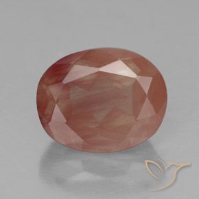 2.94ct 天然 淡红橙色 中长石拉长石, 椭圆形, 透明