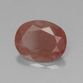 2.40克拉天然红色中长拉长石，透明，10.3×8.2毫米，透明/半透明