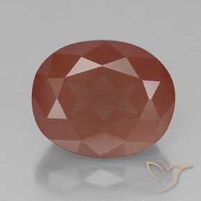 3.99ct 天然 淡红橙色 中长石拉长石, 椭圆形, 透明/半透明