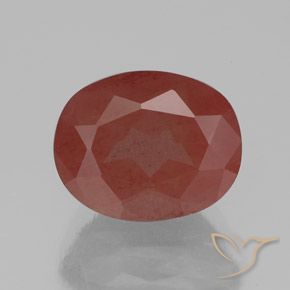 2.91ct 天然 暗红色 中长石拉长石, 椭圆形, 透明/半透明