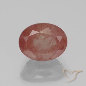 2.04ct 天然 血红 中长石拉长石, 椭圆形, 透明/半透明