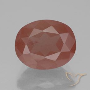 3.58ct 天然 淡红橙色 中长石拉长石, 椭圆形, 透明/半透明