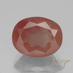 3.26ct 天然 淡红橙色 中长石拉长石, 椭圆形, 透明/半透明