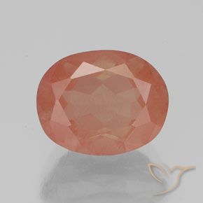 2.80ct 天然 红橙色 中长石拉长石, 椭圆形, 透明/半透明