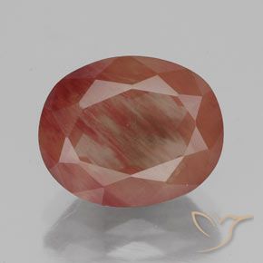 3.50ct 天然 血红 中长石拉长石, 椭圆形, 半透明