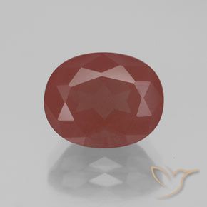 2.87ct 天然 橙红色 中长石拉长石, 椭圆形, 透明/半透明