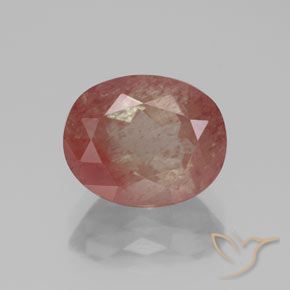 2.80ct 天然 橙红色 中长石拉长石, 椭圆形, 透明/半透明