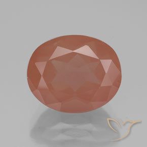 3.70ct 天然 中红 中长石拉长石, 椭圆形, 透明/半透明