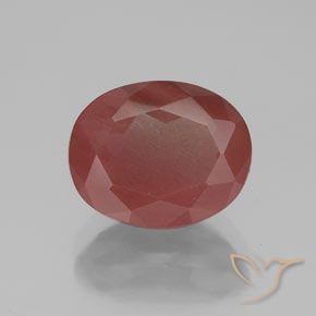 2.80ct 天然 深红色 中长石拉长石, 椭圆形, 透明/半透明