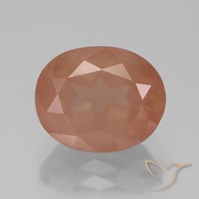 3.75ct 天然 红橙色 中长石拉长石, 椭圆形, 透明/半透明