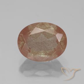 2.61ct 天然 暖橙 中长石拉长石, 椭圆形, 透明/半透明