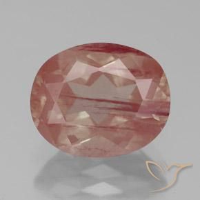 3.36ct 天然 橙红色 中长石拉长石, 椭圆形, 透明/半透明