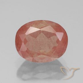 2.90ct 天然 中红 中长石拉长石, 椭圆形, 透明