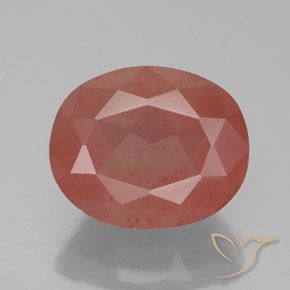 3.85ct 天然 淡红橙色 中长石拉长石, 椭圆形, 透明/半透明