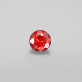 0.63克拉天然橙色中长拉长石，圆形切割，5.95毫米，VS