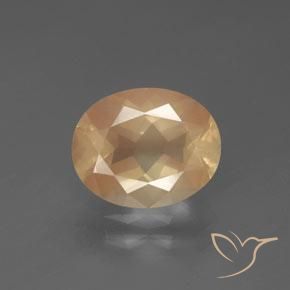 2.61ct 天然 浅桃金色 中长石拉长石, 椭圆形, 透明
