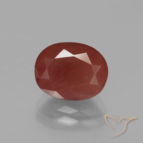 2.88ct 天然 橙红色 中长石拉长石, 椭圆形, 半透明
