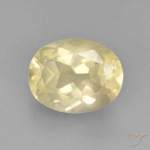 3.27ct 天然 淡黄色 中长石拉长石, 椭圆形, 透明