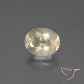2.41ct 天然 奶油色 中长石拉长石, 椭圆形, 透明