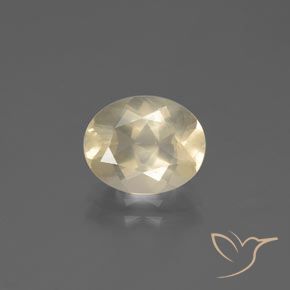 2.46ct 天然 浅金色 中长石拉长石, 椭圆形, 透明