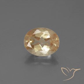 2.21克拉天然金色中长拉长石，椭圆形切割，10.1×8.1毫米，透明