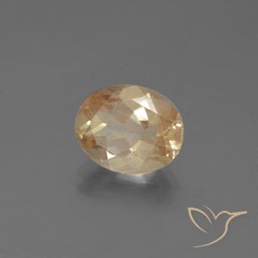 2.21克拉天然金色中长拉长石，椭圆形切割，10.1×8.1毫米，透明