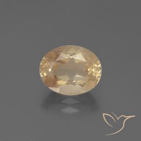 2.83ct 天然 浅桃金色 中长石拉长石, 椭圆形, 透明