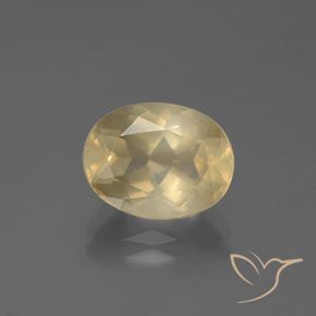 3.44ct 天然 奶油色 中长石拉长石, 椭圆形, 透明