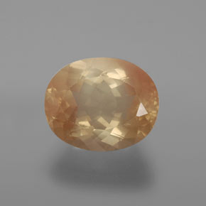 4.39克拉天然中长石拉长石，椭圆形切割，透明