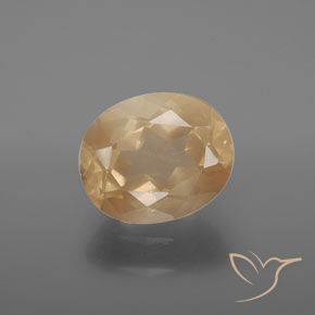 3.52ct 天然 浅桃金色 中长石拉长石, 椭圆形, 透明
