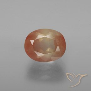 3.04ct 天然 桃金 中长石拉长石, 椭圆形, 透明