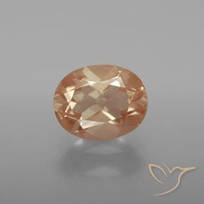 2.63ct 天然 桃金 中长石拉长石, 椭圆形, 透明