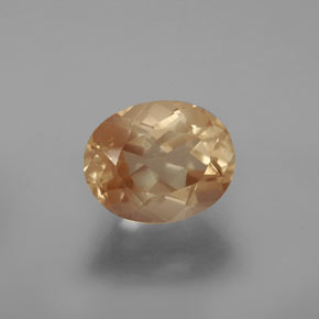 2.90克拉天然金色中长拉长石，椭圆形切割，10.3×8.3毫米，透明