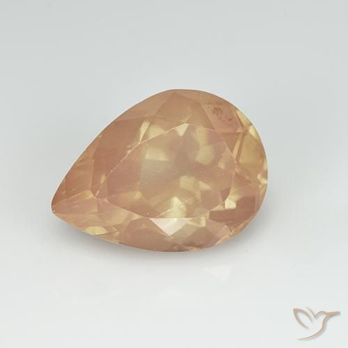 3.31ct 天然 浅橙色 中长石拉长石, 梨形, 透明