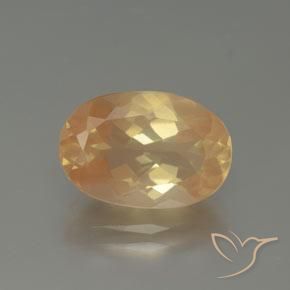 3.82ct 天然 浅桃金色 中长石拉长石, 椭圆形, 透明