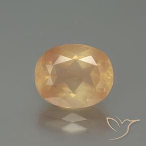 4.31ct 天然 浅桃金色 中长石拉长石, 椭圆形, 透明