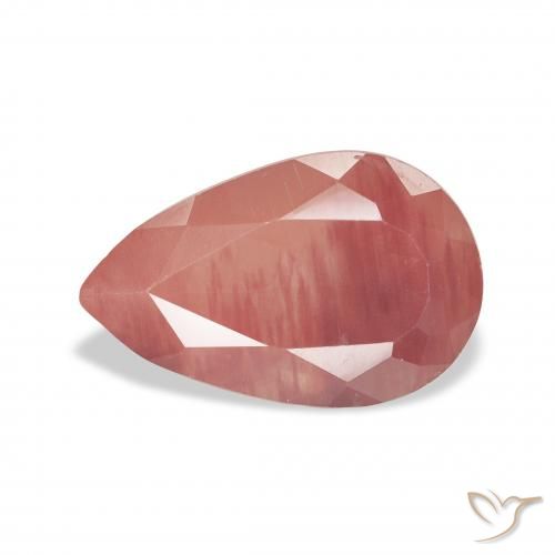 2.60ct 天然 中红 中长石拉长石, 梨形, 透明