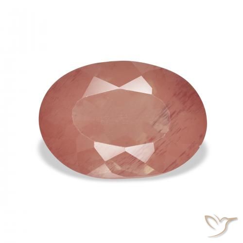 4.03ct 天然 中红 中长石拉长石, 椭圆形, 透明