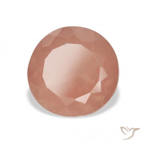 3.40克拉天然中长石拉长石，圆形的，透明