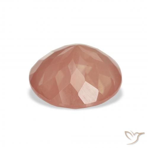 3.40克拉天然中长石拉长石，圆形的，透明