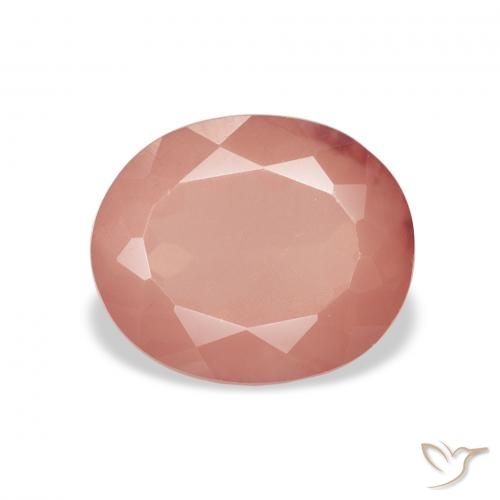 2.31ct 天然 淡红橙色 中长石拉长石, 椭圆形, 透明