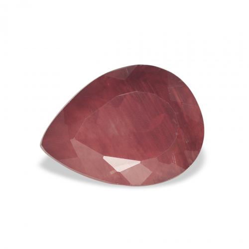 1.89ct 天然 深红色 中长石拉长石, 梨形, 透明