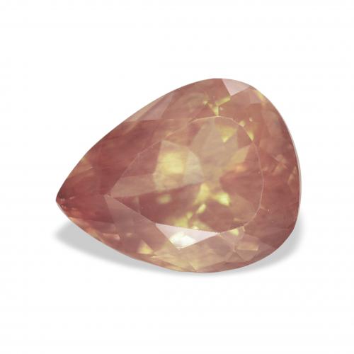 3.41ct 天然 橙红色 中长石拉长石, 梨形, 透明
