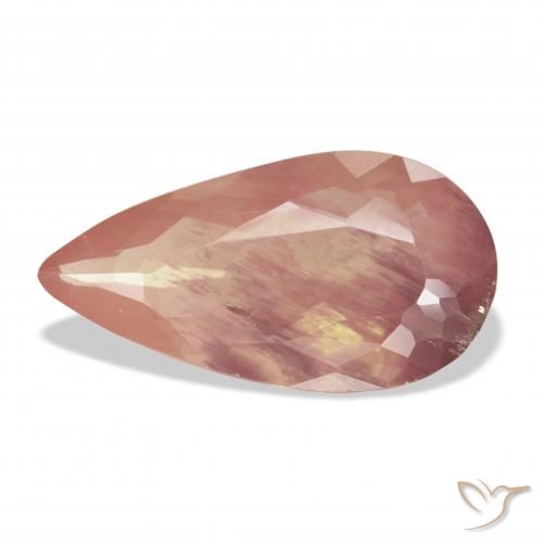 7.87ct 天然 橙红色 中长石拉长石, 梨形, 透明