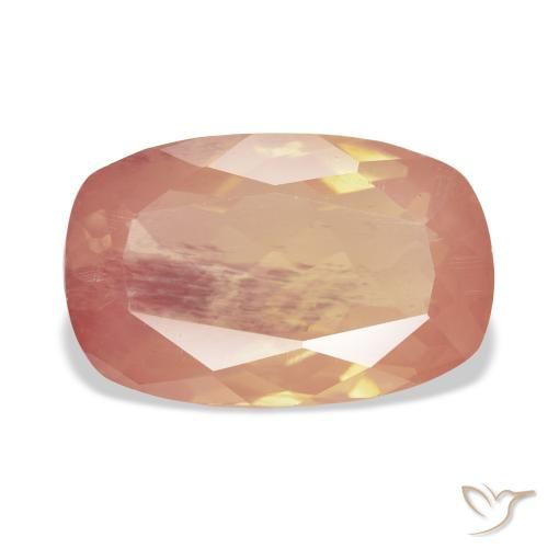 9.10ct 天然 红橙色 中长石拉长石, 软垫, 透明