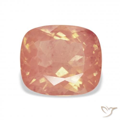 5.74ct 天然 红橙色 中长石拉长石, 软垫, 透明